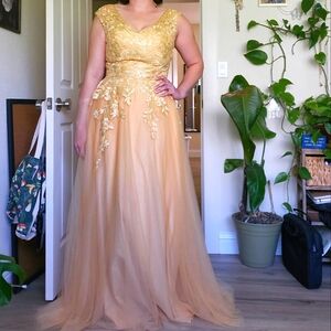 Gold Bridesmaid or Mother of the Bride Dress